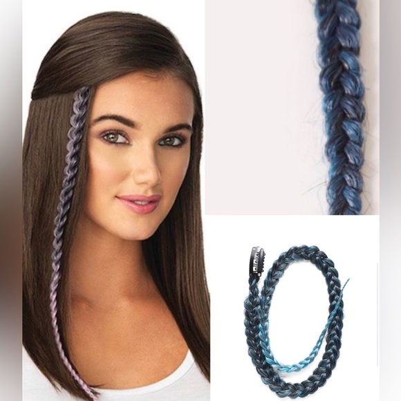 Pop by Hairdo 20” Teal Hair Extension Metallic Clip In Braid Extension Gift NEW - Picture 1 of 15